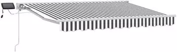 vidaXL Markisenrahmen manuell mit LED-Beleuchtung anthrazit/wei&szlig; 2,5x2m (3420503)