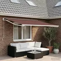vidaXL Markisenersatzstoff Braun 600 x 350 cm Polyester