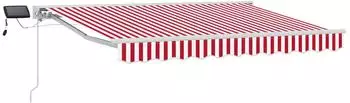 vidaXL Markisenrahmen manuell 3x2,5m mit LED-Beleuchtung rot/wei&szlig; (3420581)