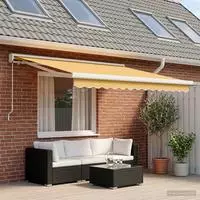 vidaXL Ausziehbare Markise Sand 500 x 300 cm Leinen und Aluminium