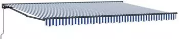 vidaXL Manuell einziehbare Markise blau/wei&szlig; 4x2m (3420420)