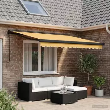 vidaXL Ausziehbare Markise sand 300x250cm Polyester/Aluminium