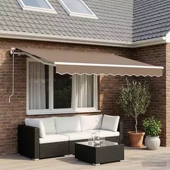 vidaXL Ausziehbare Markise taupe 400x350cm Polyester (3426128)