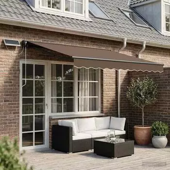 vidaXL Elektrische Ausziehmarkise taupe 4,5x3,5m (3426320)
