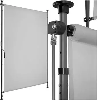 TecTake Klemmmarkise Taija mit Handkurbel, hellgrau, 108x310cm