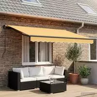 vidaXL Ausziehbare Markise Sand 400 x 350 cm Polyester und Aluminium