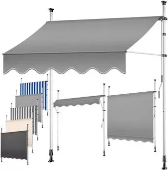 Kesser Klemmmarkise mit Handkurbel, grau, 150cm, ohne Bohren