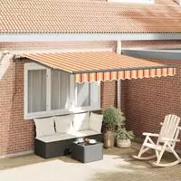 vidaXL Ausziehbare Markise Gelb und Orange 300 x 250 cm Polyester