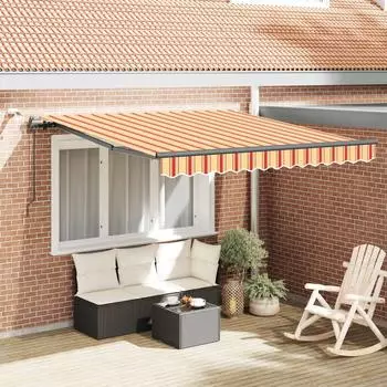 vidaXL Ausziehbare Markise gelb/orange 300x250cm Polyester (3329968)