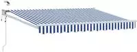 vidaXL Elektrische ausziehbare Markise Blau und Wei&szlig; 3,5 x 2,5 m