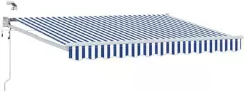 vidaXL Elektrische Ausziehmarkise blau/wei&szlig; 3,5x2,5m (3419607)