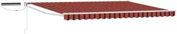 vidaXL Elektrische Markise 5x3m orange/braun/wei&szlig;