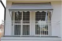 Angerer Freizeitm&ouml;bel Klemmmarkise grau gestreift, Ausfall: 150 cm, versch. Breiten
