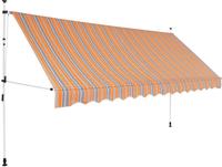vidaXL Einziehbare Markise Handbetrieben 400 cm Gelb/Blau Gestreift