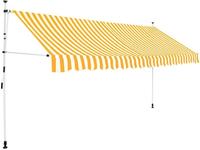 vidaXL Einziehbare Markise Handbetrieben 400 cm Orange/Wei&szlig; Gestreift