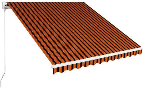 vidaXL Manual Retractable Awning 300x250 cm orange/brown