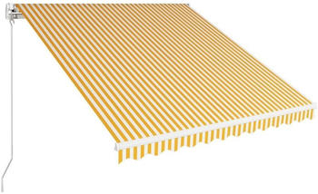 vidaXL Manual Retractable Awning 300x250 cm yellow/white