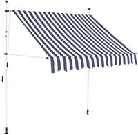 Einziehbare Markise Handbetrieben 200 Cm Blau/wei&szlig; Gestreift Vidaxl