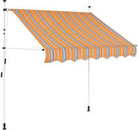 Vidaxl Manual Retractable Awning 150 Cm Yellow And Blue Stripes
