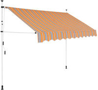 Vidaxl Manual Retractable Awning 300 Cm Yellow And Blue Stripes