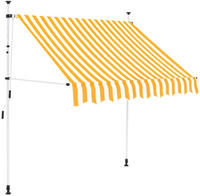vidaXL Einziehbare Markise Handbetrieben 200 cm Orange/Wei&szlig; Gestreift