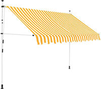 Einziehbare Markise Handbetrieben 250 Cm Orange/wei&szlig; Gestreift Vidaxl