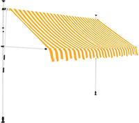 vidaXL Einziehbare Markise Handbetrieben 300 cm Orange/Wei&szlig; Gestreift