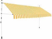 Vidaxl Manual Retractable Awning 350 Cm Orange And White Stripes
