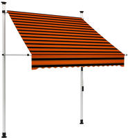vidaXL Einziehbare Markise Handbetrieben 150 cm Orange und Braun