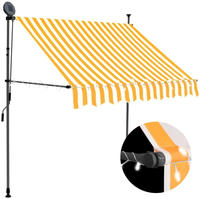 vidaXL Einziehbare Markise Handbetrieben mit LED 100 cm Wei&szlig; Orange