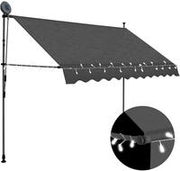 vidaXL Einziehbare Markise Handbetrieben mit LED 250 cm Anthrazit