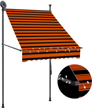 vidaXL Einziehbare Markise LED 100 cm orange braun (145876)