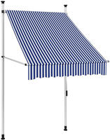 vidaXL Markise Einziehbar Handbetrieben 100 cm Blau/Wei&szlig; Gestreift