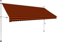 vidaXL Einziehbare Markise Handbetrieben 350 cm Orange und Braun