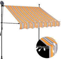 vidaXL Einziehbare Markise Handbetrieben mit LED 200 cm Gelb und Blau