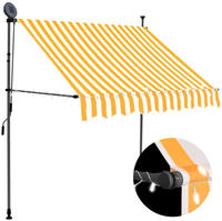 vidaXL Einziehbare Markise Handbetrieben mit LED 150 cm Wei&szlig; Orange