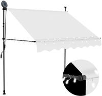 Vidaxl Manual Retractable Awning With Led 150 Cm Cream
