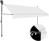 vidaXL Einziehbare Markise Handbetrieben mit LED 400 cm Creme