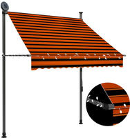 Vidaxl - Einziehbare Markise Handbetrieben Mit Led 150 Cm Orange Braun