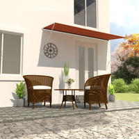 Einziehbare Markise 350&times;150 Cm Orange Und Braun Vidaxl