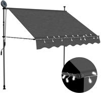 Vidaxl - Einziehbare Markise Handbetrieben Mit Led 150 Cm Anthrazit