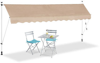 Relaxdays Klemmmarkise 400 x120cm beige (10025723_835)