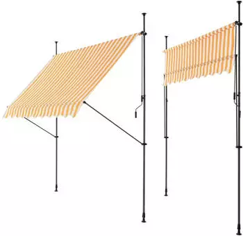 pro.tec Klemmmarkise 350x120x200-300cm Gelb/Wei&szlig; (74798042)