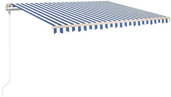 vidaXL Einziehbare Handmarkise 400 x 350 cm blau/weiß (3068986)