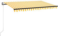vidaXL Markise Automatisch Einziehbar 400x350 cm Gelb und Wei&szlig;