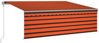 vidaXL Markise Automatisch Einziehbar mit Volant 4,5x3m Orange & Braun