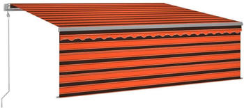 vidaXL Gelenkarmmarkise Automatisch mit Volant 450x300 cm orange/braun (3069450)