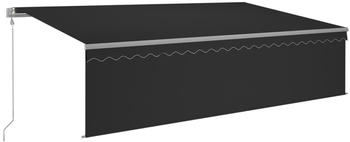vidaXL Gelenkarmmarkise Automatisch mit Volant 500x300cm schwarz (3069469)