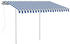 vidaXL Gelenkarmmarkise Automatisch mit Pfosten 3x2,5 m blau/weiß (3069906)
