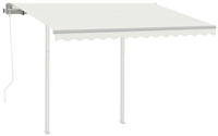 vidaXL Markise Automatisch Einziehbar mit Pfosten 3x2,5 m Creme